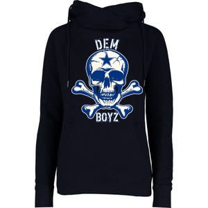 DEM BOYZ Dallas Skull Crossbones Star Texas Fan Pride Womens Funnel Neck Pullover Hood