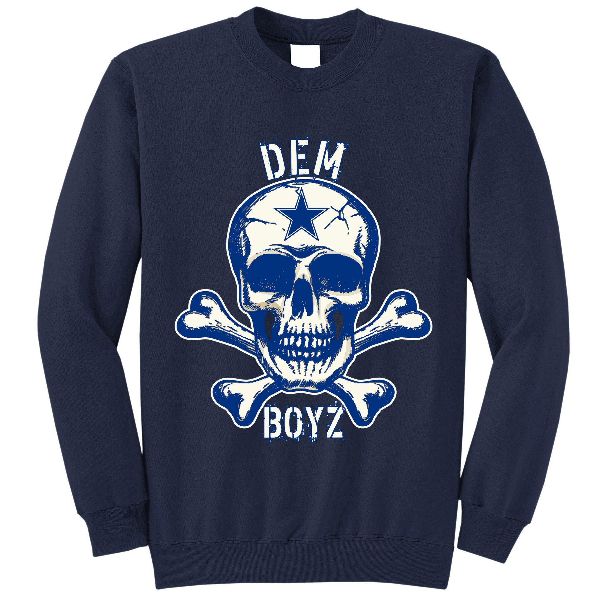 DEM BOYZ Dallas Skull Crossbones Star Texas Fan Pride Tall Sweatshirt