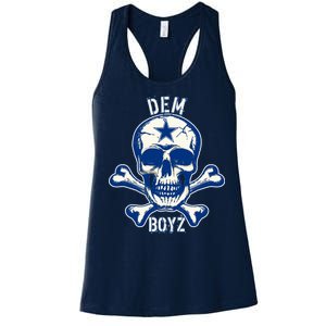 DEM BOYZ Dallas Skull Crossbones Star Texas Fan Pride Women's Racerback Tank