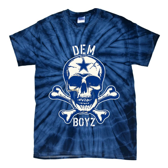 DEM BOYZ Dallas Skull Crossbones Star Texas Fan Pride Tie-Dye T-Shirt