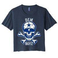 DEM BOYZ Dallas Skull Crossbones Star Texas Fan Pride Women's Crop Top Tee