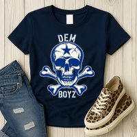 DEM BOYZ Dallas Skull Crossbones Star Texas Fan Pride Womens T-Shirt