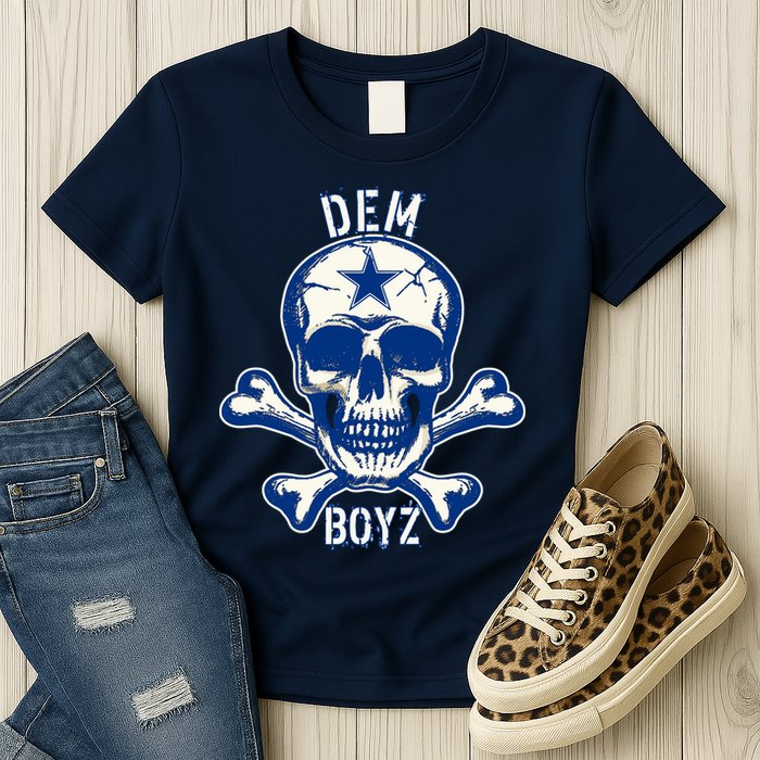 DEM BOYZ Dallas Skull Crossbones Star Texas Fan Pride Womens T-Shirt