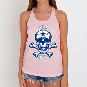 DEM BOYZ Dallas Skull Crossbones Star Texas Fan Pride Women's Knotted Racerback Tank