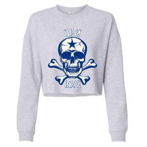 DEM BOYZ Dallas Skull Crossbones Star Texas Fan Pride Cropped Pullover Crew