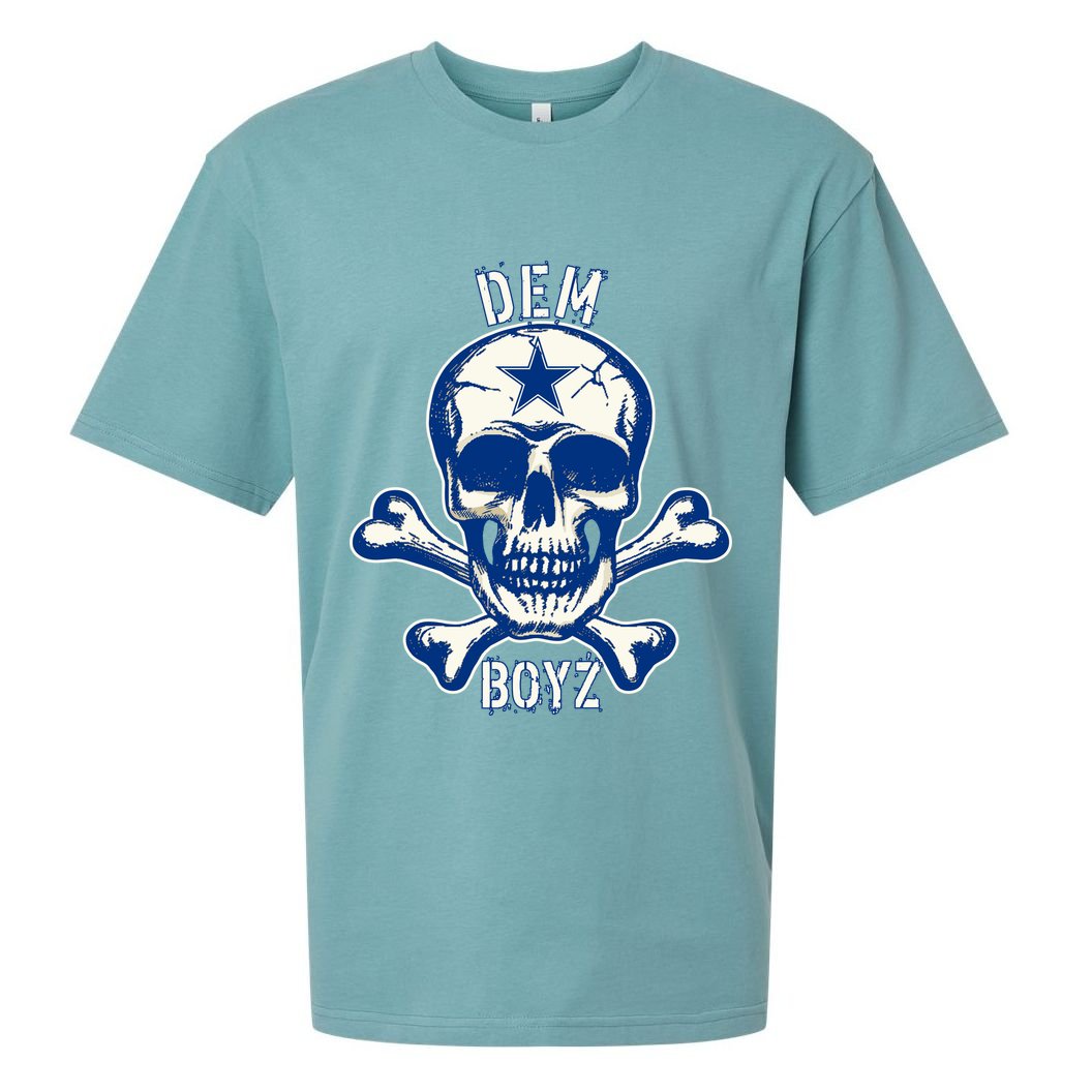 DEM BOYZ Dallas Skull Crossbones Star Texas Fan Pride Sueded Cloud Jersey T-Shirt