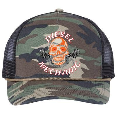 Diesel Engine Mechanic Gift Retro Rope Trucker Hat Cap