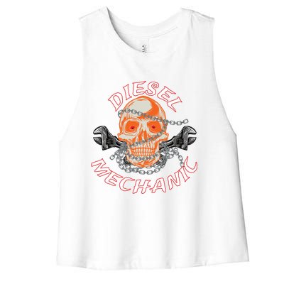 Diesel Engine Mechanic Gift Women's Racerback Cropped Tank