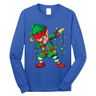 Dabbing Elf Merry Christmas Matching Family Cool Gift Long Sleeve Shirt