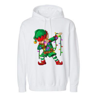 Dabbing Elf Merry Christmas Matching Family Cool Gift Garment-Dyed Fleece Hoodie