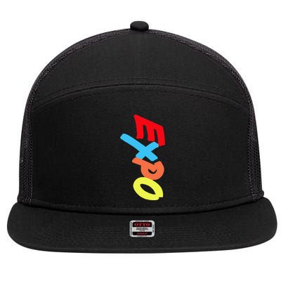 Dry Erase Marker Group 7 Panel Mesh Trucker Snapback Hat