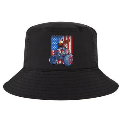 Dabbing Eagle Monster Truck 4th Of July American Flag Cool Comfort Performance Bucket Hat