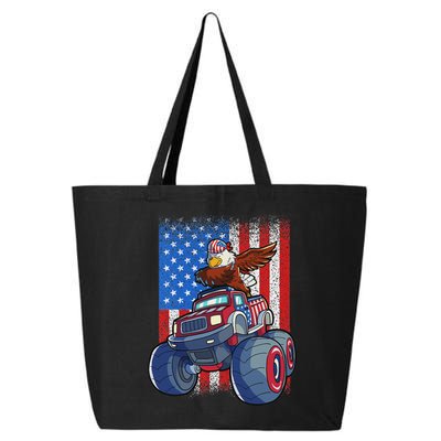 Dabbing Eagle Monster Truck 4th Of July American Flag 25L Jumbo Tote