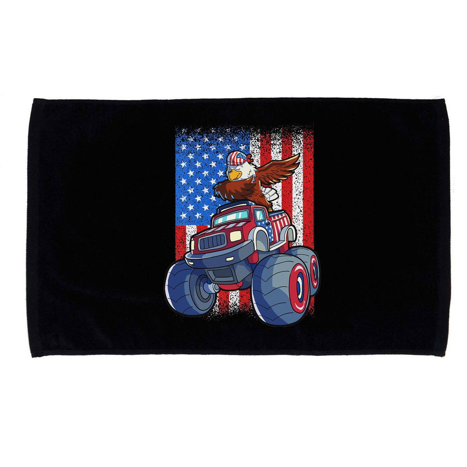 Dabbing Eagle Monster Truck 4th Of July American Flag Microfiber Hand Towel