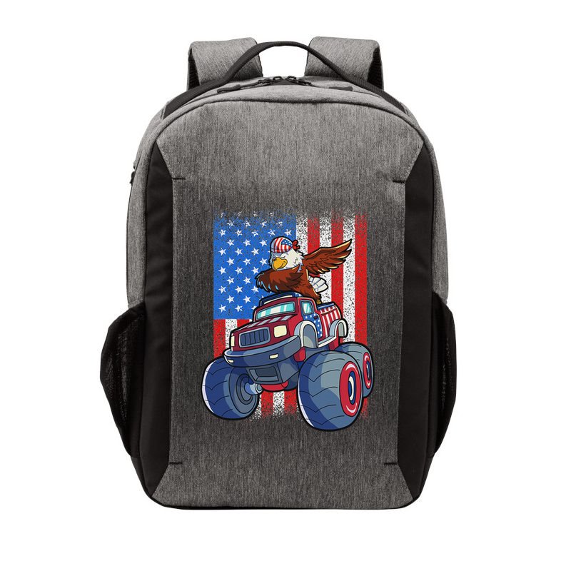 Dabbing Eagle Monster Truck 4th Of July American Flag Vector Backpack