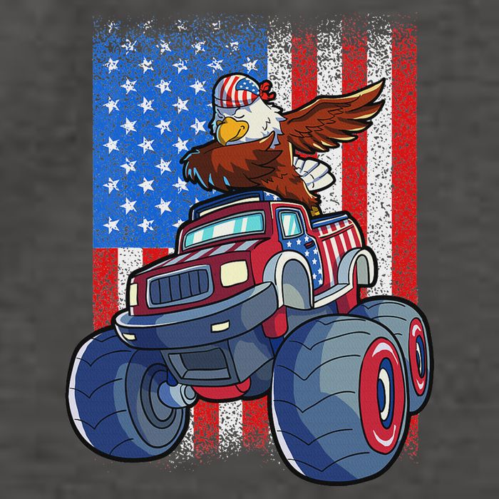 Dabbing Eagle Monster Truck 4th Of July American Flag Vector Backpack