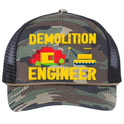 Demolition Engineer Master Builder Building Blocks Bricks Retro Rope Trucker Hat Cap