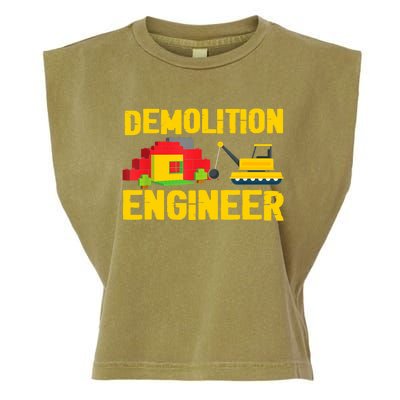 Demolition Engineer Master Builder Building Blocks Bricks Garment-Dyed Women's Muscle Tee