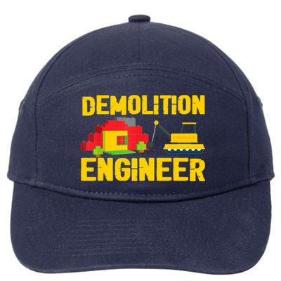 Demolition Engineer Master Builder Building Blocks Bricks 7-Panel Snapback Hat