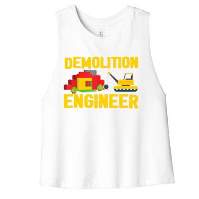 Demolition Engineer Master Builder Building Blocks Bricks Women's Racerback Cropped Tank