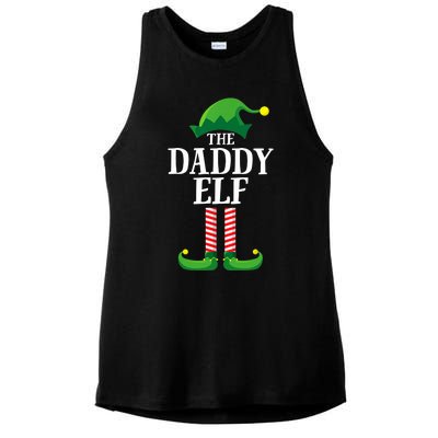 Daddy Elf Matching Family Group Christmas Party Ladies PosiCharge Tri-Blend Wicking Tank