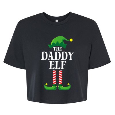 Daddy Elf Matching Family Group Christmas Party Bella+Canvas Jersey Crop Tee