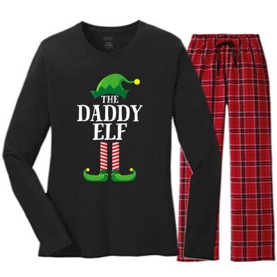 Daddy Elf Matching Family Group Christmas Party Women's Long Sleeve Flannel Pajama Set 