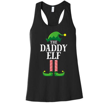 Daddy Elf Matching Family Group Christmas Party Women's Racerback Tank