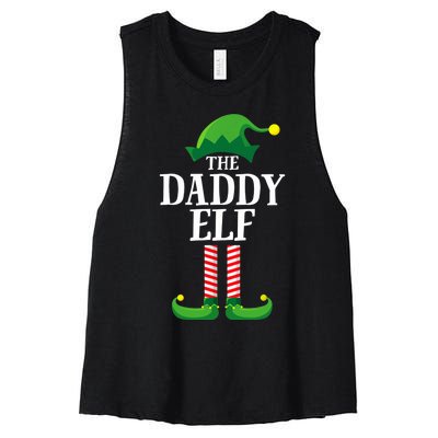 Daddy Elf Matching Family Group Christmas Party Women's Racerback Cropped Tank