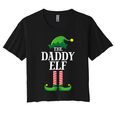 Daddy Elf Matching Family Group Christmas Party Women's Crop Top Tee