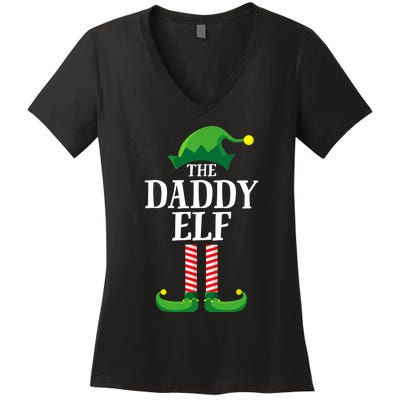 Daddy Elf Matching Family Group Christmas Party Women's V-Neck T-Shirt