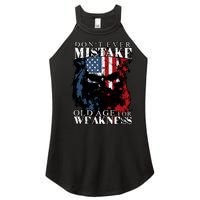 Dont Ever Mistake Old Age For Weakness Skull American Flag Women's Perfect Tri Rocker Tank