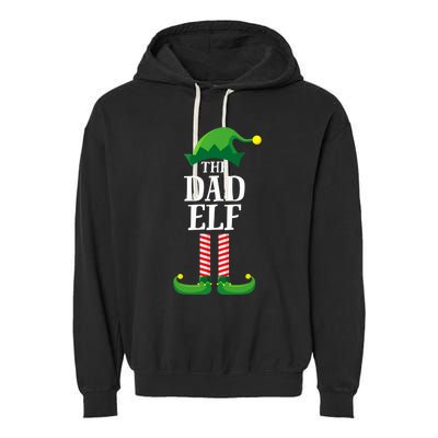 Dad Elf Matching Family Group Christmas Garment-Dyed Fleece Hoodie