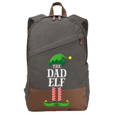 Dad Elf Matching Family Group Christmas Cotton Canvas Backpack