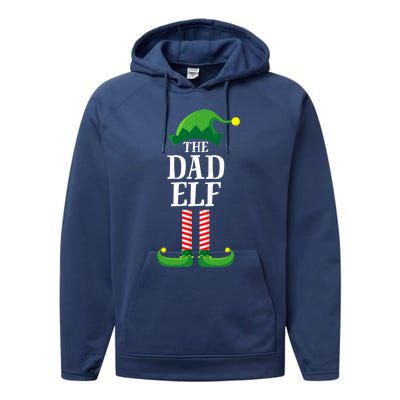 Dad Elf Matching Family Group Christmas Performance Fleece Hoodie