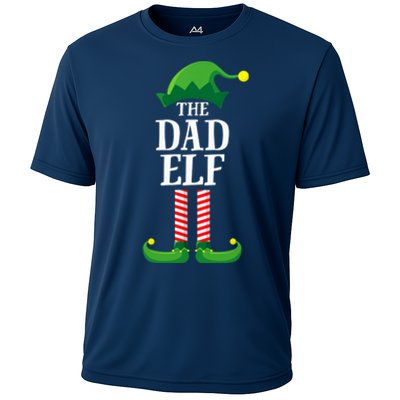 Dad Elf Matching Family Group Christmas Cooling Performance Crew T-Shirt