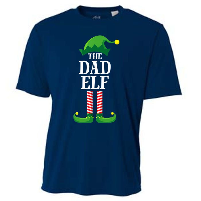 Dad Elf Matching Family Group Christmas Cooling Performance Crew T-Shirt