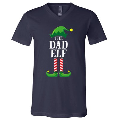 Dad Elf Matching Family Group Christmas V-Neck T-Shirt