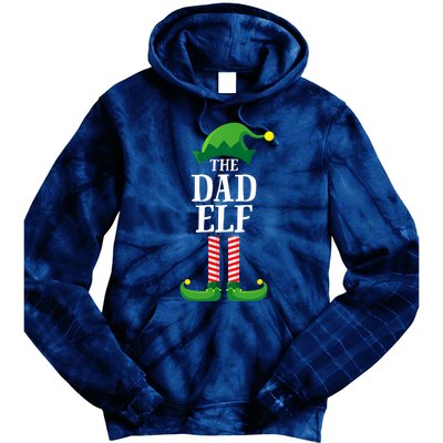 Dad Elf Matching Family Group Christmas Tie Dye Hoodie