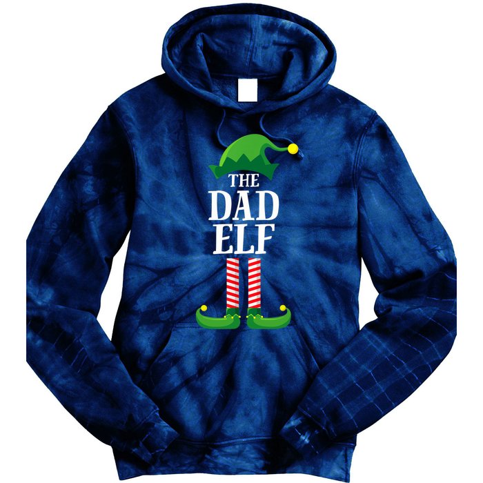 Dad Elf Matching Family Group Christmas Tie Dye Hoodie