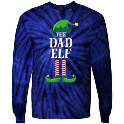 Dad Elf Matching Family Group Christmas Tie-Dye Long Sleeve Shirt