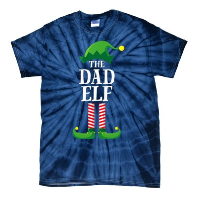 Dad Elf Matching Family Group Christmas Tie-Dye T-Shirt