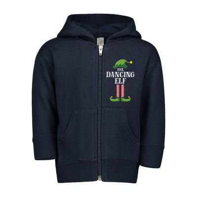 Dancing Elf Matching Family Group Christmas Party Toddler Zip Fleece Hoodie