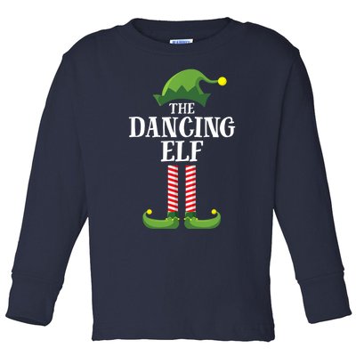 Dancing Elf Matching Family Group Christmas Party Toddler Long Sleeve Shirt