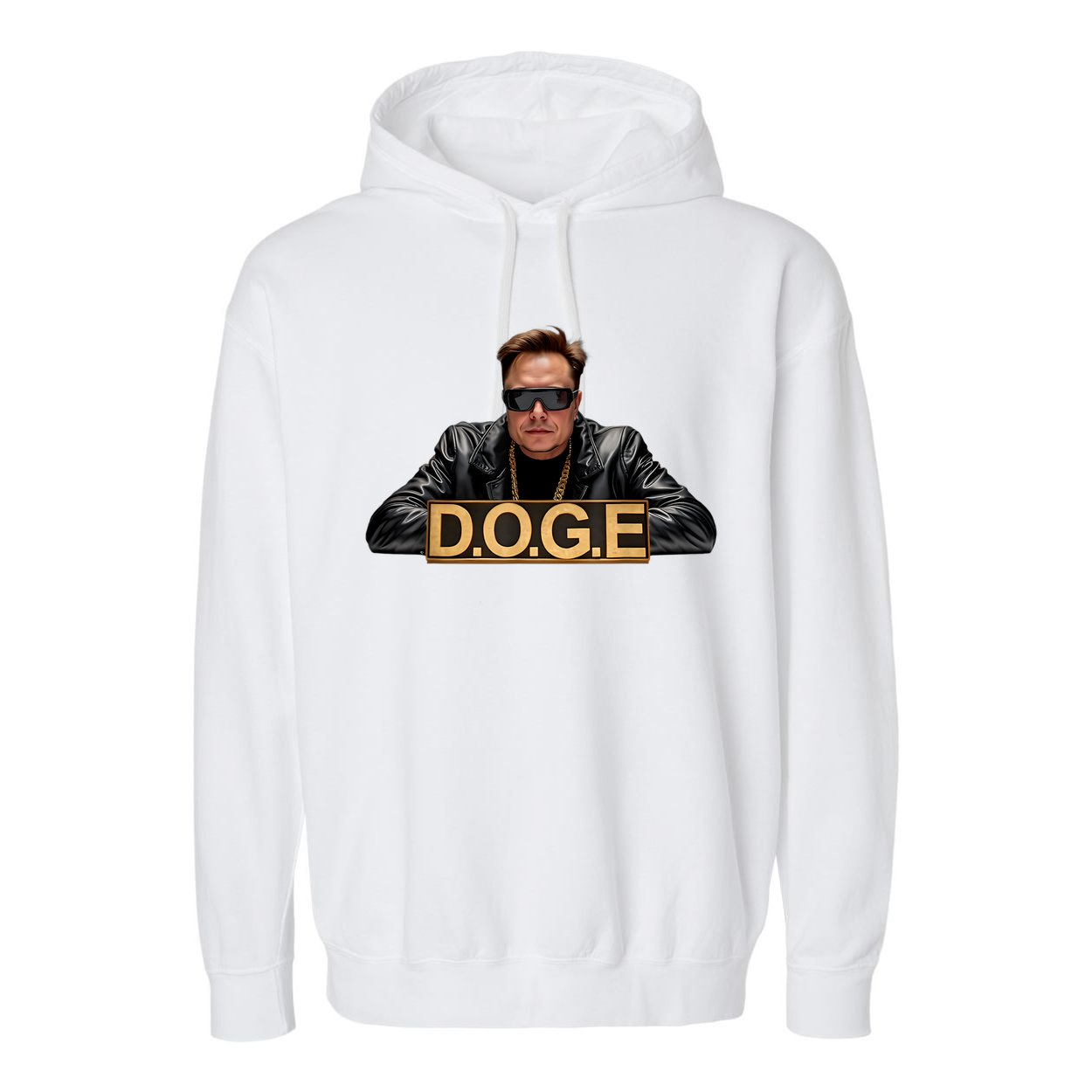 Doge Elon Musk Garment-Dyed Fleece Hoodie