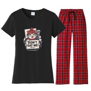 DonT Eat Me Cats For Trump 2024 Funny Election Women's Flannel Pajama Set