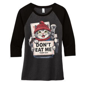 DonT Eat Me Cats For Trump 2024 Funny Election Women's Tri-Blend 3/4-Sleeve Raglan Shirt