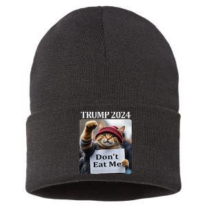 DonT Eat Me Cats For Trump 2024 Sustainable Knit Beanie