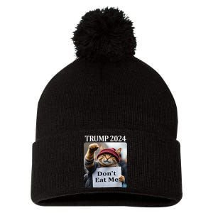 DonT Eat Me Cats For Trump 2024 Pom Pom 12in Knit Beanie