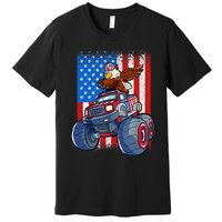 Dabbing Eagle Monster Truck 4th Of July Boy American Flag Premium T-Shirt